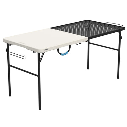Lifetime 5' Fold-in-Half Camping Folding Table, Pumice (280875)
