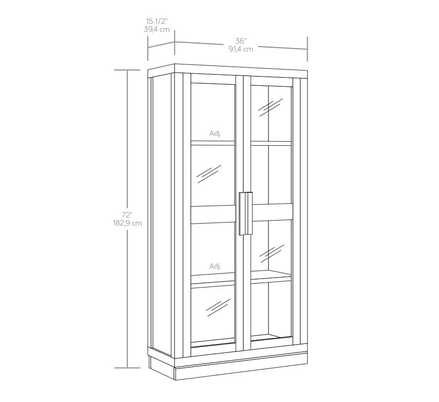 Better Homes & Gardens Ezra Glass Door Storage Accent Cabinet, Warm Walnut finish