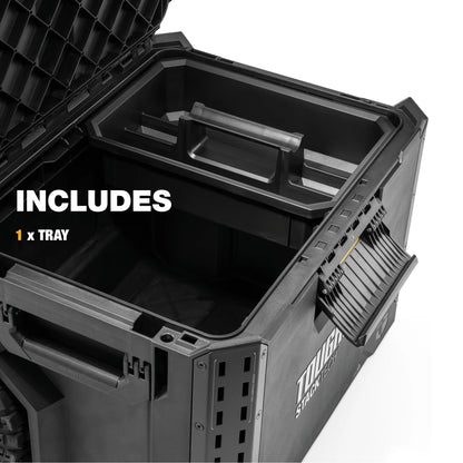 ToughBuilt Portable 2-in-1 Rolling Tool Box with Wheels & Stackable Design