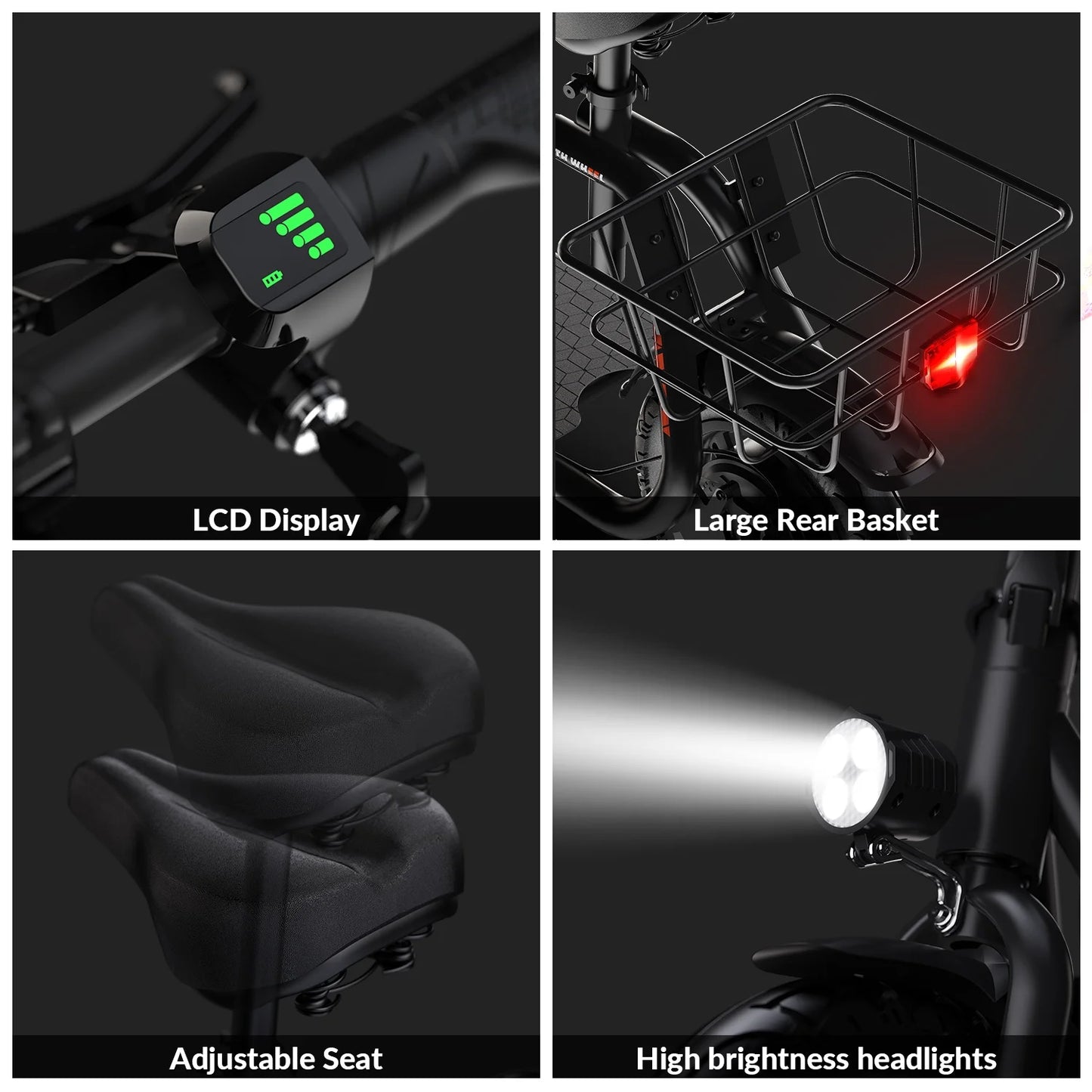 5TH WHEEL W18S 450W Motor Electric Scooter for Adults with Seat and Carry Basket, 36V 20Miles Range & 15.5Mph, 12" Foldable E Scooter for Commuting