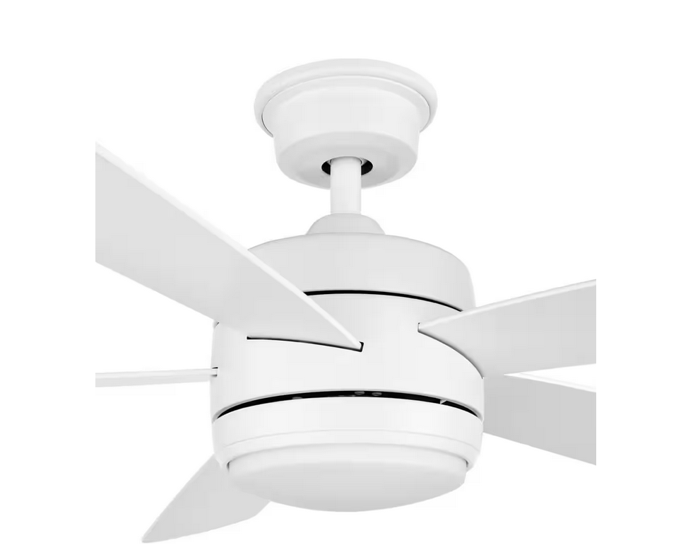 Hampton Bay Averly 52" LED Matte White Ceiling Fan w/Color Changing Technology