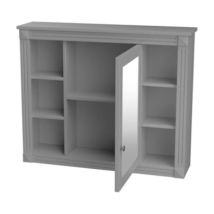 36'' Bathroom Vanity Set, Undermount Bathroom Cabinet and Mirror Cabinet, Ceramic Sink Top, Storage Cabinet with 2 Soft Closing Doors and 2 Drawers, Vanity Cabinet Set, Suit for 4'' Faucet, Gray