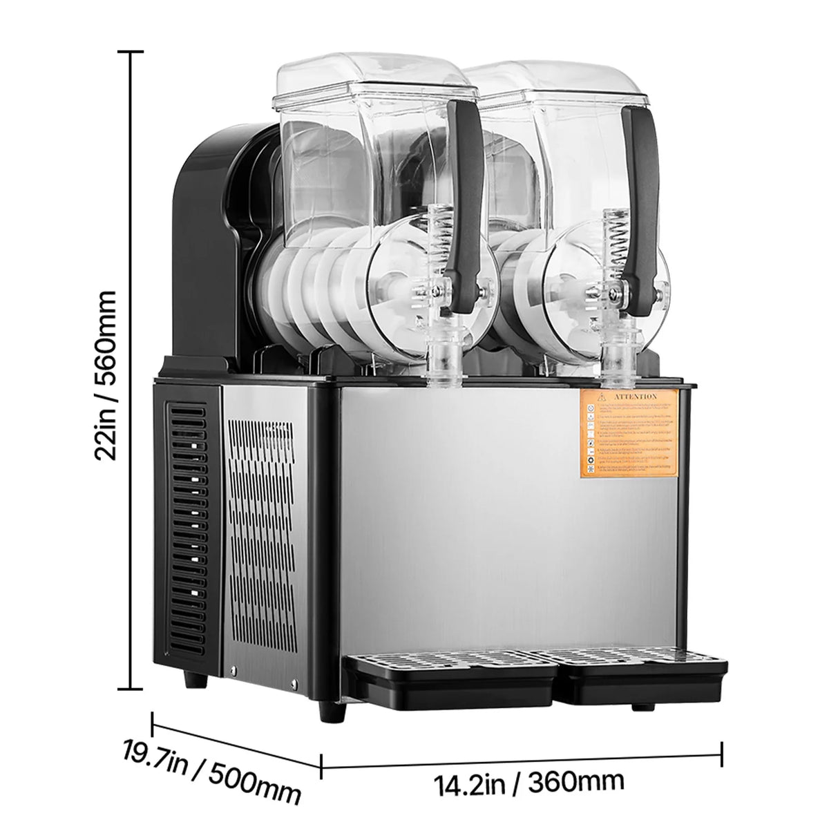 KFFKFF Commercial Slushy Machine, 4L*2 Tank Slushie Machine, Frozen Drink Machine with Temperature Preservation, Slushy Maker Machine
