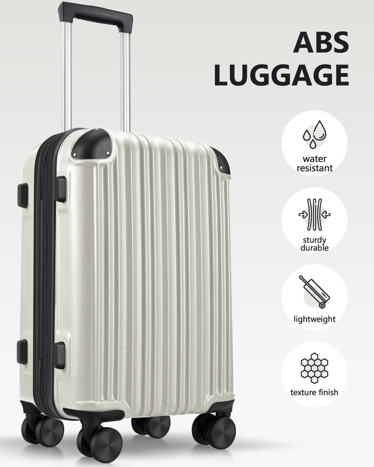 3 Piece Luggage Sets Hard Shell Suitcase Set with Spinner Wheels for Travel Trips Business 20" 24" 28", Rose Gold