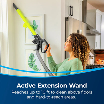 BISSELL Bagless Upright Vacuum, PowerForce Helix Rewind, Pet Deluxe, Live Extension Wand, ScatterFree Tech, Pet TurboBrush, Dusting Brush, Crevice Tool, XL Dust Cup, and Corded Rewind, 3335, Green