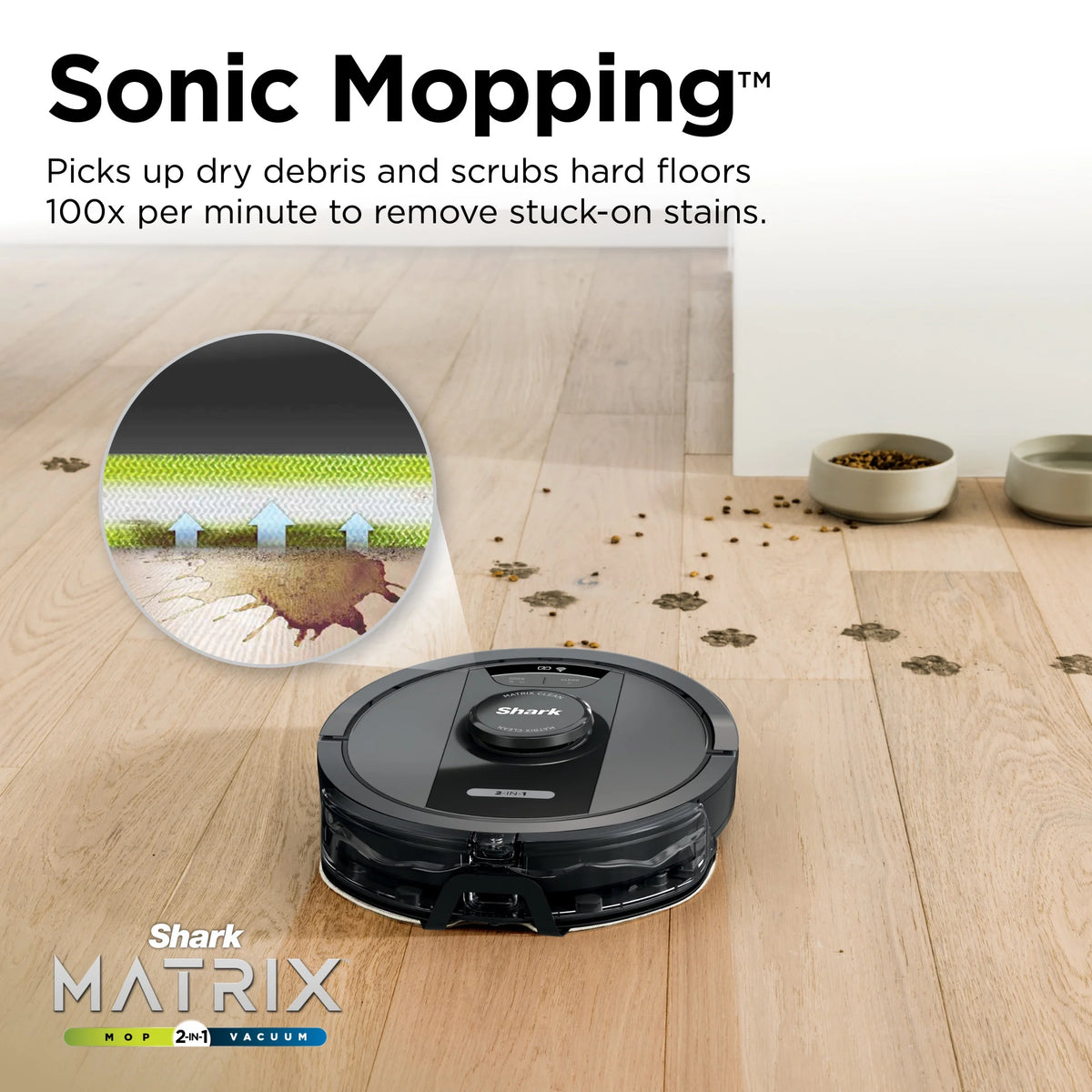 Shark Matrix Robot Vacuum & Mop, Auto Empty, Carpets and Hard Floors, 30-Day Capacity Base, Precision Home Mapping, Pet-Friendly, Wi-Fi, RV2400WS