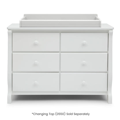 Delta Children Universal 6 Drawer Dresser with Interlocking Drawers - Greenguard Gold Certified, Grey