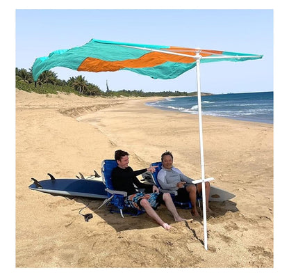 Flow Shade Beach Tent Wind Sun Canopy Portable Easy Set Up UPF 50+ No Assembly Requires 3-30 MPH - 1 to 4 People - 8 Foot X 8 Foot Fabric Top
