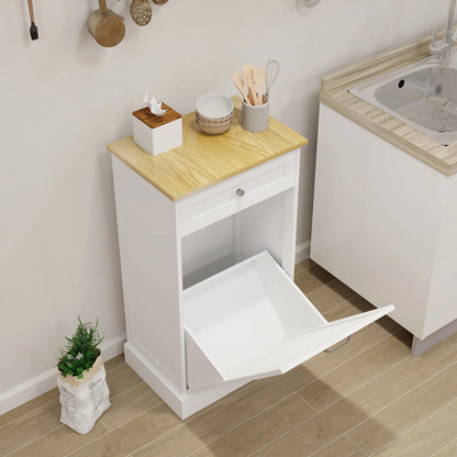 Tilt Out Trash Bin Cabinet 13 Gallon Pet Proof Trash Can Holder Kitchen Island Without Garbage Bin or Tilt Out Laundry Hamper,Hidden Trash can Cabinet Pull Out