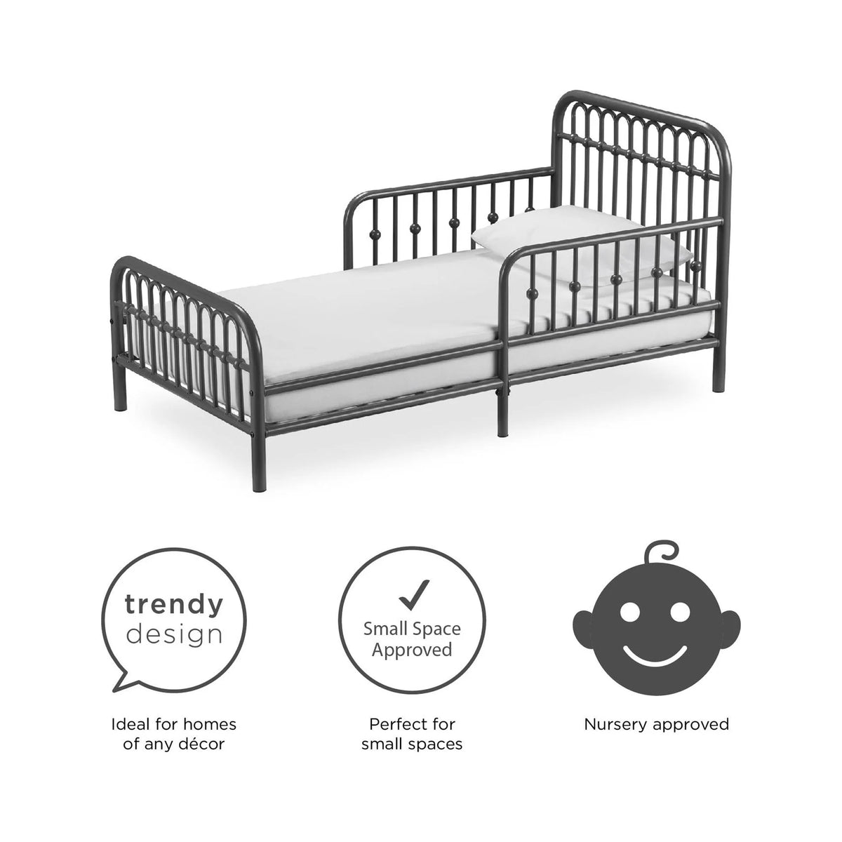 Little Seeds Monarch Hill Ivy Metal Toddler Bed, Gold