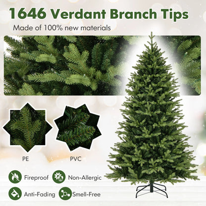 Costway 5 FT Pre-Lit Christmas Tree Hinged with 250 Multi-color Lights & 844 Branch Tips