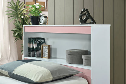 Hodedah Twin-Size Captain Bed with 3-Drawers and Headboard in White