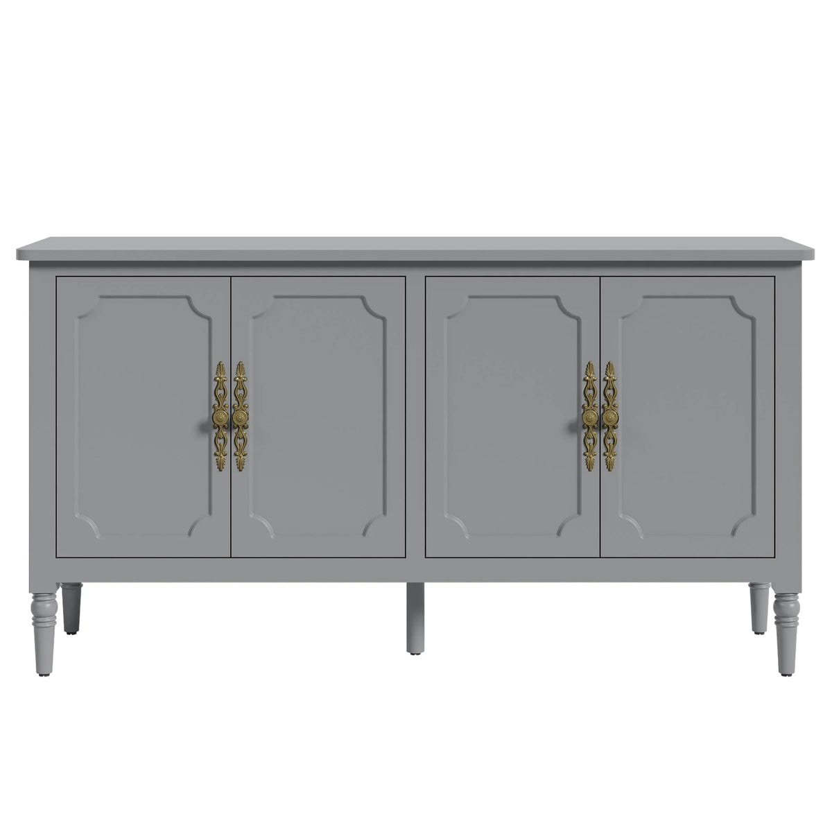 May in Color Console Cabinet, 58'' Wood Sideboard Buffet Cabinet with Storage & 4 Doors, Mid Century Modern Pantry Cabinet for Entryway, Living Room, Bedroom, Dining Room, Green