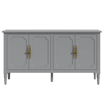 May in Color Console Cabinet, 58'' Wood Sideboard Buffet Cabinet with Storage & 4 Doors, Mid Century Modern Pantry Cabinet for Entryway, Living Room, Bedroom, Dining Room, Green