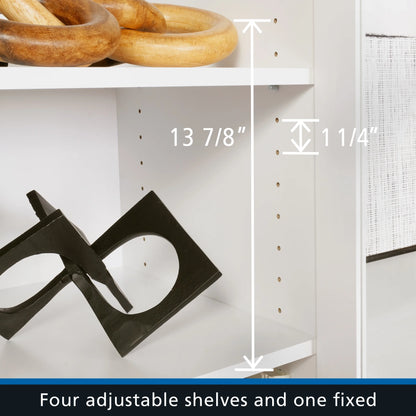 Mainstays Glass Door Storage Bookcase, Black Finish
