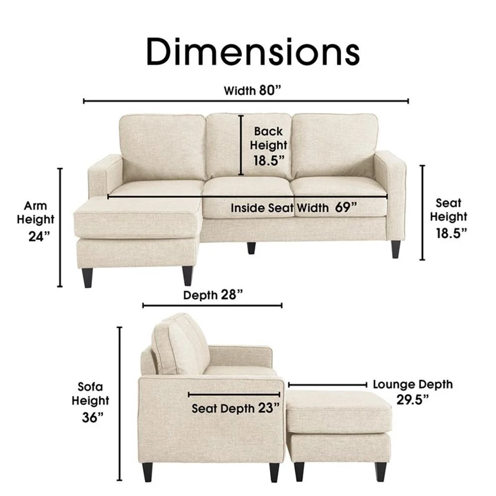Serta Harmon Square Arm Sectional Navy Blue