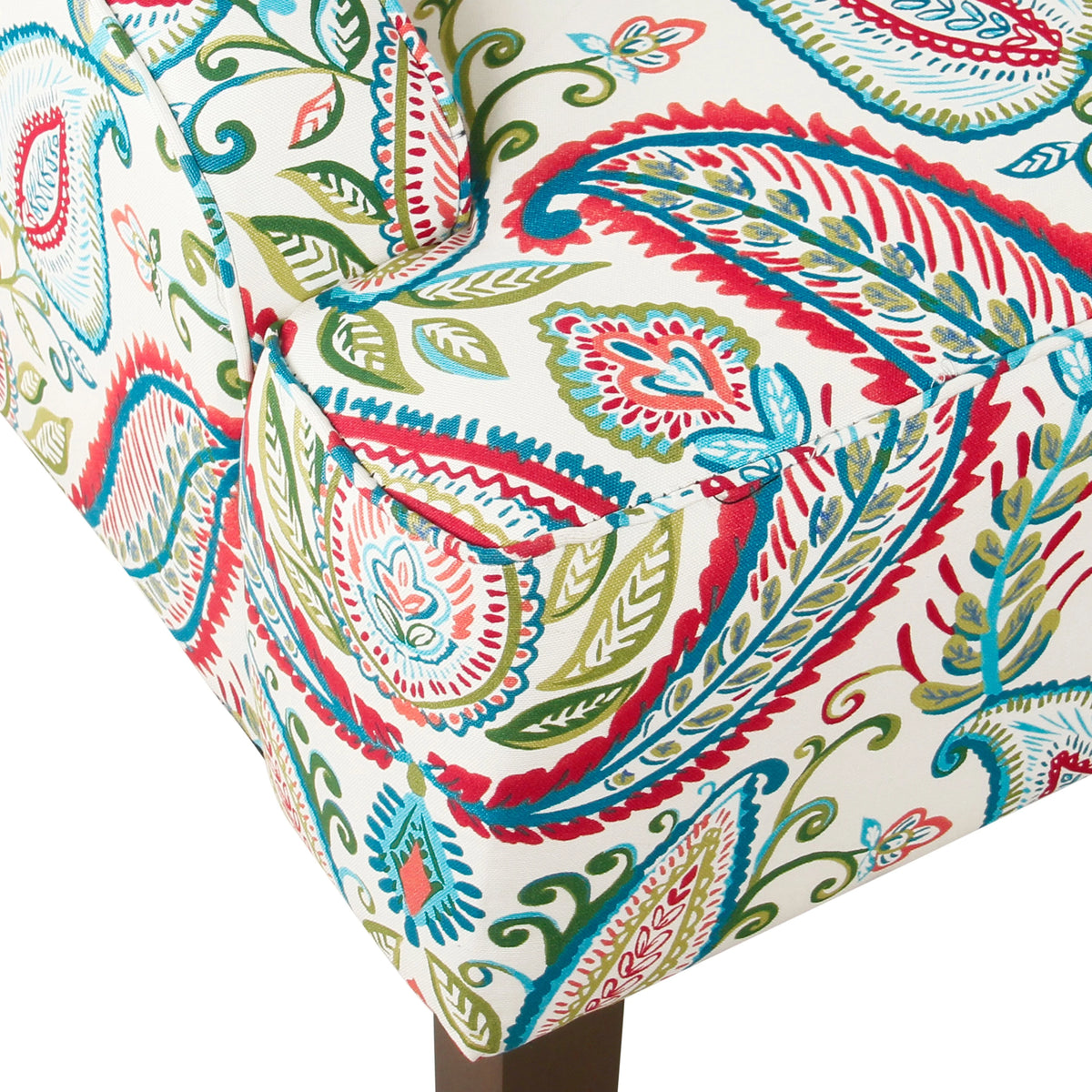HomePop Classic Swoop Accent Chair - Blue and White Damask