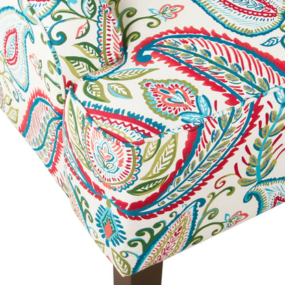HomePop Classic Swoop Accent Chair - Blue and White Damask