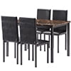 uhomepro 5-Piece Dining Room Table Set for 4 Person, Elegant Dining Table Set, Home Kitchen Table with 4 PU Leather Chairs and Metal Dining Room Modern Furniture