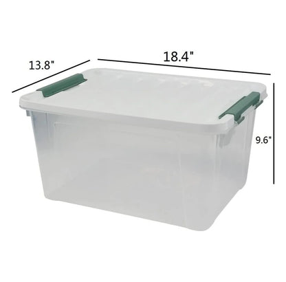 Clear Storage Bins 6-Pack, 35 Qt Plastic Storage Containers with Lids - Large Plastic Bins for Home Organization, Garage, Moving & Industrial Use - Moisture Proof, Dustproof with Latches
