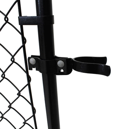 Adjust-A-Gate Fit-Right Chain Link Gate Kit with Square Corner Frame, Black