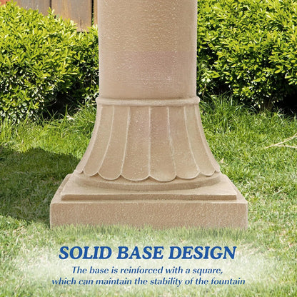 Magic Union Italian Solar Water Fountains Outdoor Garden Decor - 48.4''H Fountain and Waterfall, Large Cascading Indoor Floor-Standing Resin Bubbler Fountain Features W/Pump for Patio, Backyard