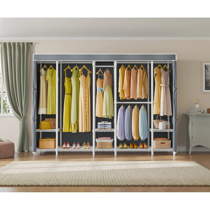 VIPEK V50 Extra Large Portable Closet Rack Bedroom Armoire Freestanding Wardrobe Closet, Heavy Duty Clothes Rack Multi-Functional Metal Clothing Rack for Hanging Clothes, Max Load 1300lbs, Black