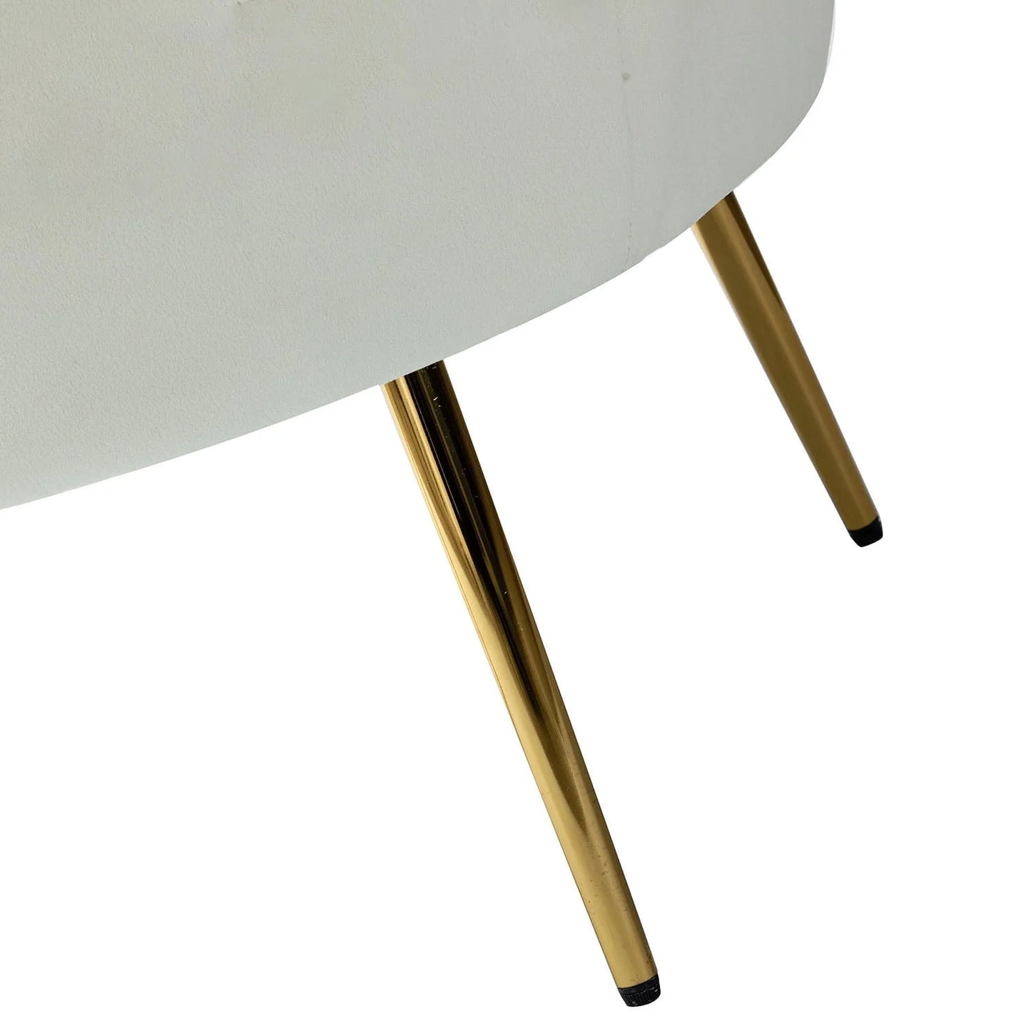 14 Karat Home Seashell Upholstery Barrel Chair with Gold Legs for Living Room, Ivory