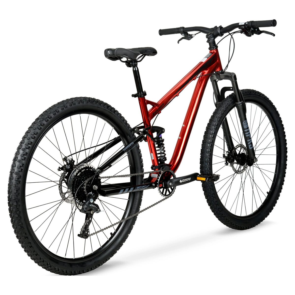 Hyper Bicycle Men's 29 In. Explorer Dual Suspension Mountain Bike, Red