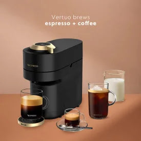 Nespresso Limited-Edition Vertuo Pop Coffee and Espresso Maker by Breville, Matte Black Gold