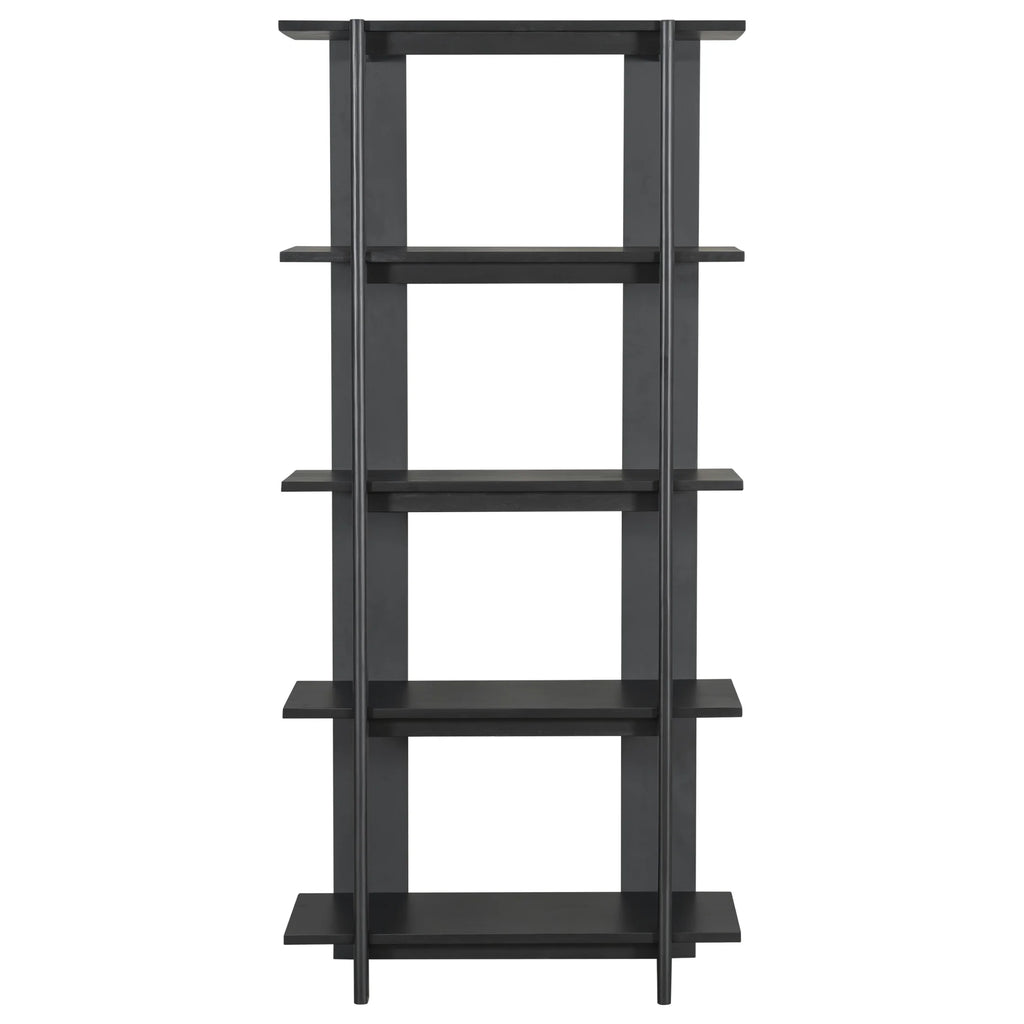 Christopher Knight Home 4-Tier Open Bookcase, 70.2" Solid Acacia Wood Modern Display Bookshelf, Ebonized Finish