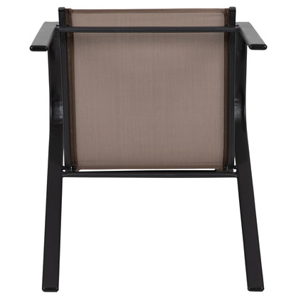 Emma + Oliver 4 Pack Gray Outdoor Stack Chair with Flex Comfort Material - Patio Stack Chair