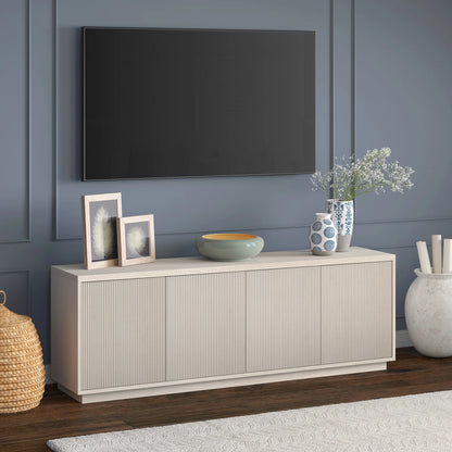 Evelyn&Zoe Hanson Rectangular TV Stand for TV's up to 75", Black Grain