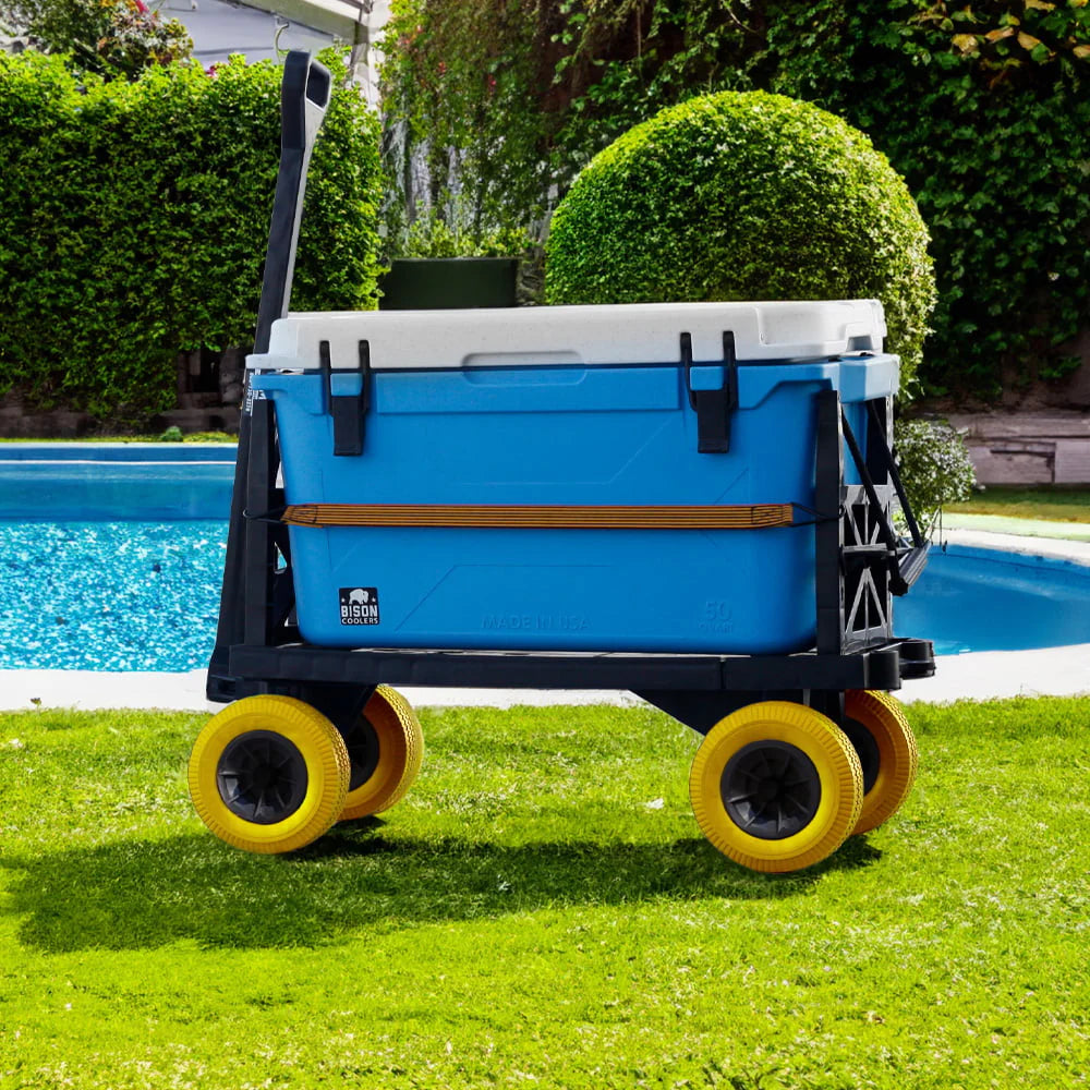 Mighty Max Cart Cooler Caddy & Fishing Cart-Yellow