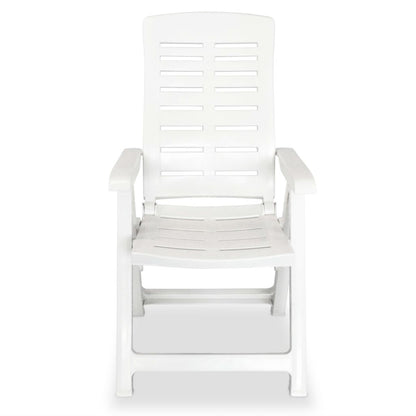vidaXL Reclining Patio Chairs Outdoor Stack Dining Chair with Armrest Plastic