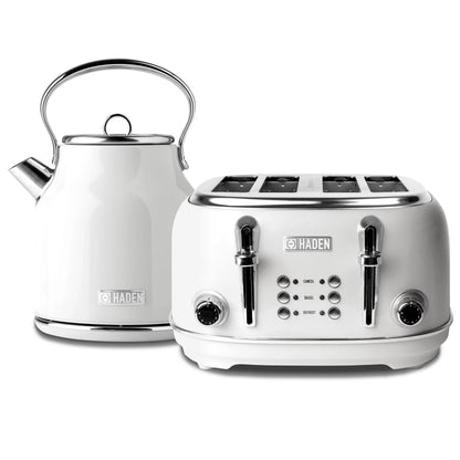 Haden Heritage 1500 1.7 Electric Kettle, Matte Black Finish with Copper Accents