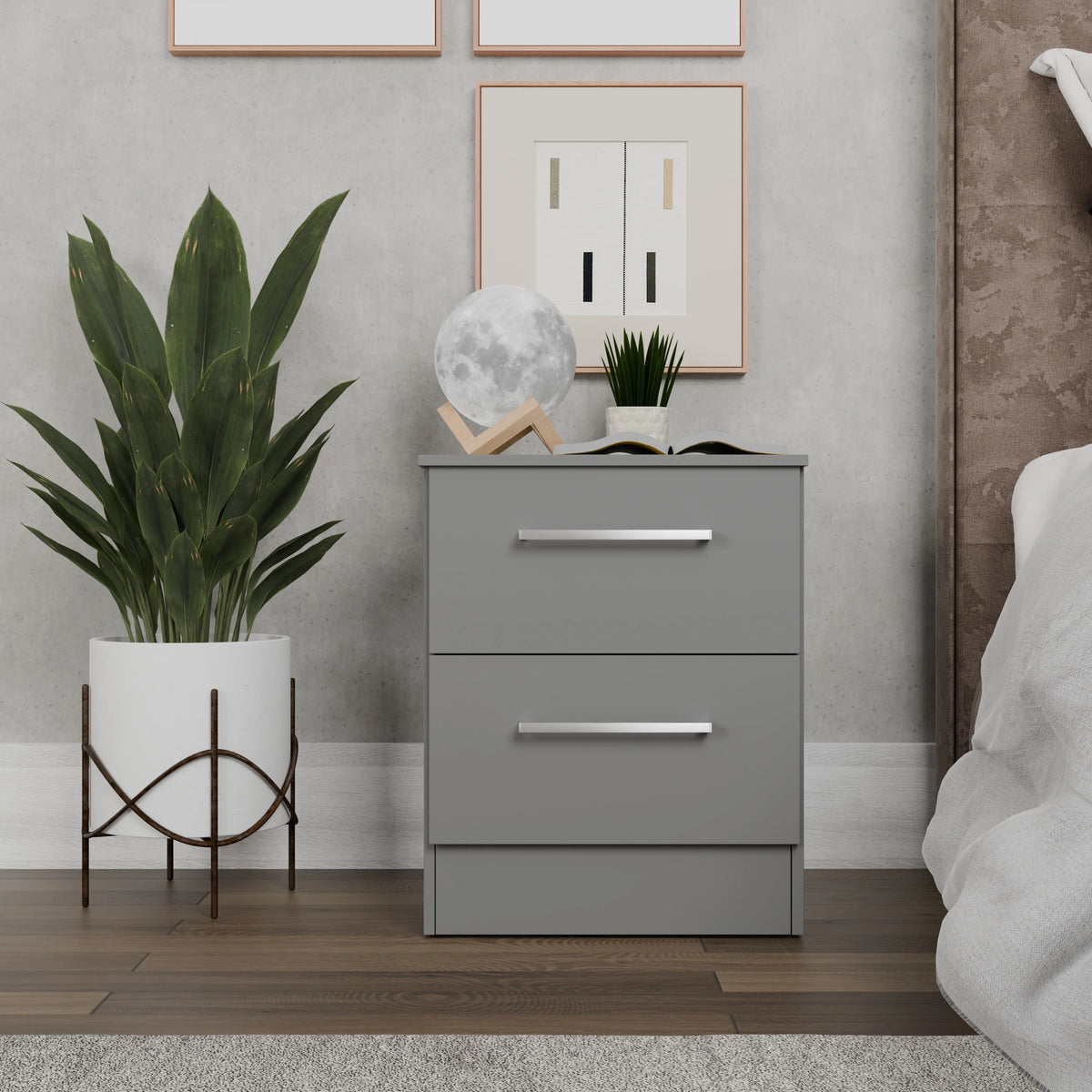 Kappesberg Foster Gray 3-Piece Bedroom Set �C 6-Drawer Dresser and 2 Nightstands, 50.2"W