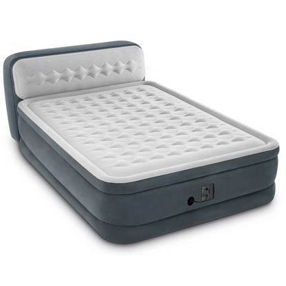 Intex Ultra Plush Dura Beam Deluxe Airbed with Built In Pump & Headboard, Queen
