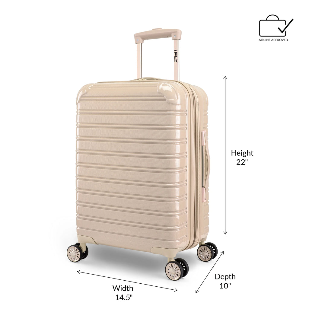 iFLY Hardside Fibertech 3.0 2 Piece Set, 20" Carry-on and 28" Checked Luggage, Gadget Gray