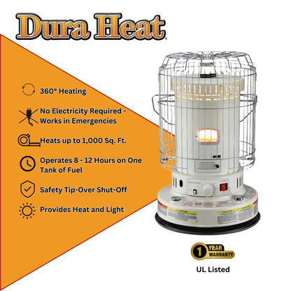 Dura Heat Convection Kerosene Heater, 23,800 BTU, Indoor Portable Heater - DH2304BB