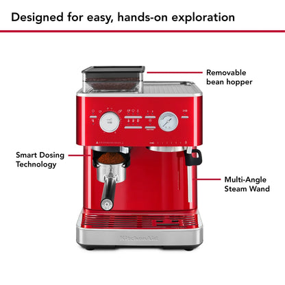 KitchenAid Semi Automatic Espresso Machine with Burr Grinder, KES6551