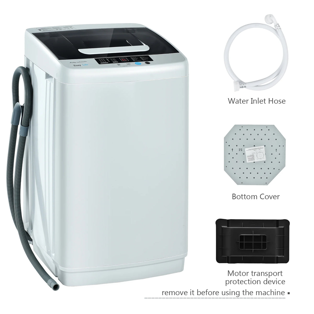 Costway Portable Full-Automatic Laundry Washing Machine 8.8lbs Spin Washer W/ Drain Pump