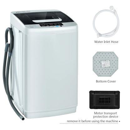 Costway Portable Full-Automatic Laundry Washing Machine 8.8lbs Spin Washer W/ Drain Pump