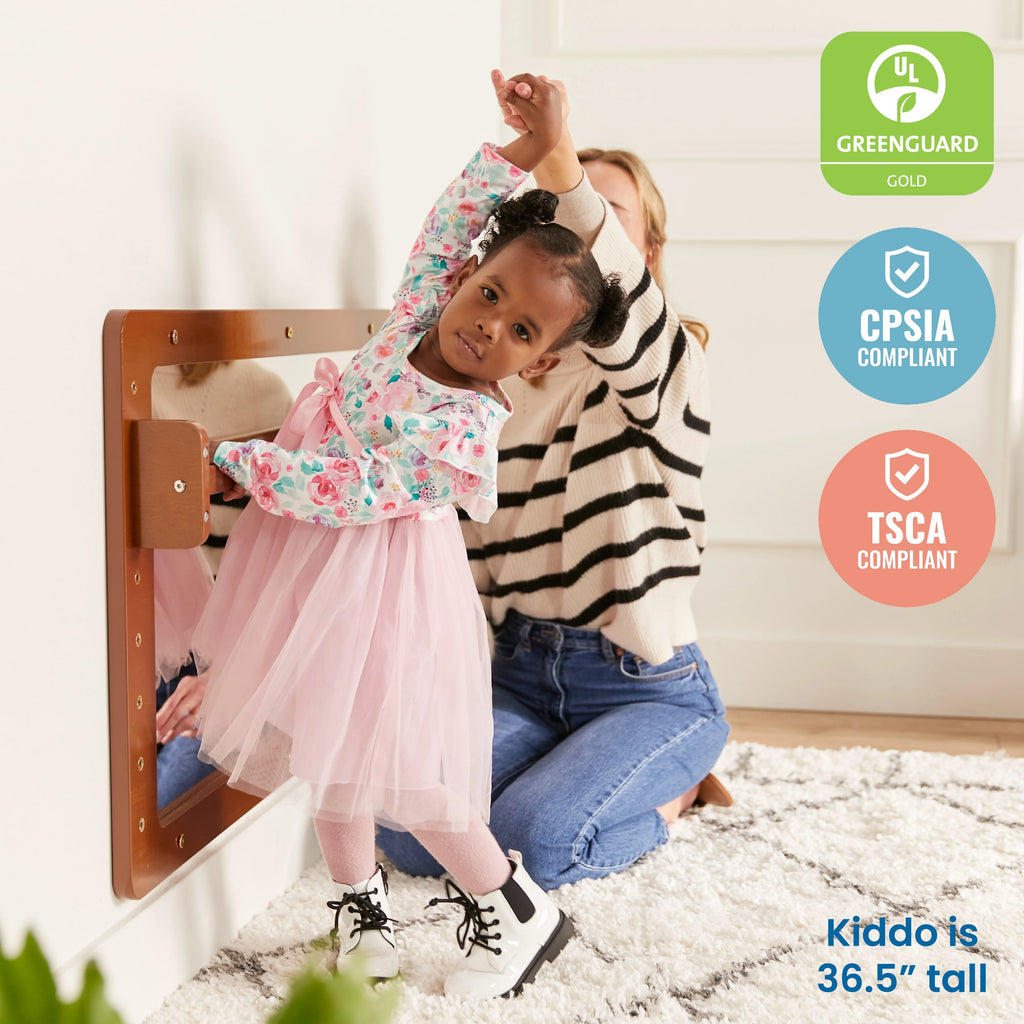 ECR4Kids Wall-Mounted Coordination Mirror, Natural
