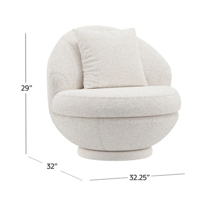Hillsdale Boulder Upholstered Swivel Storage Chair, Ash White