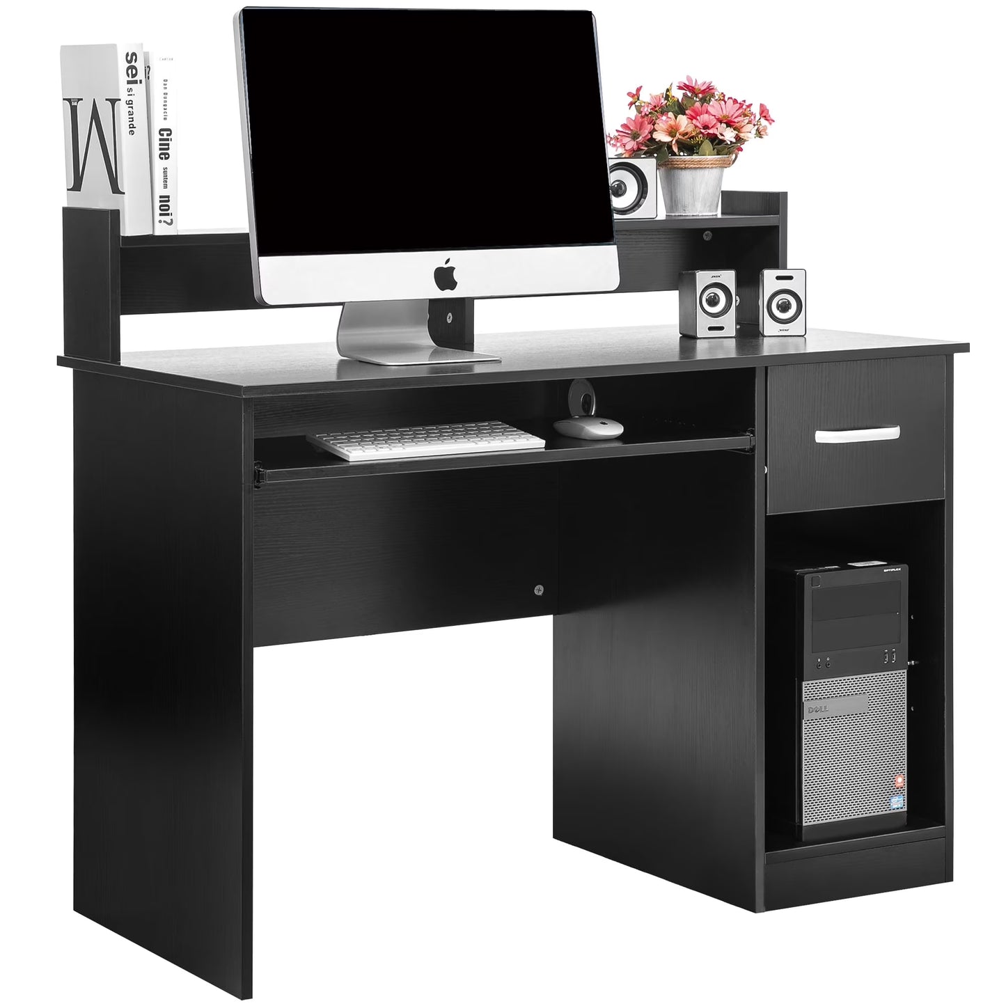 Ktaxon Computer Desk Home Office Workstation Laptop Table Drawer Shelf Furniture White