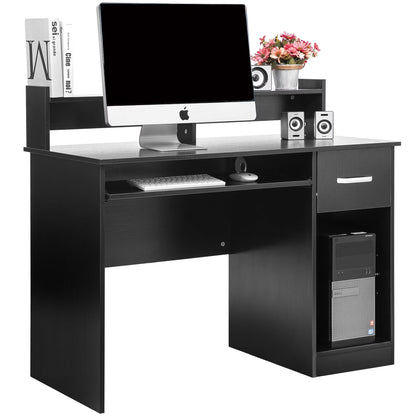 Ktaxon Computer Desk Home Office Workstation Laptop Table Drawer Shelf Furniture White