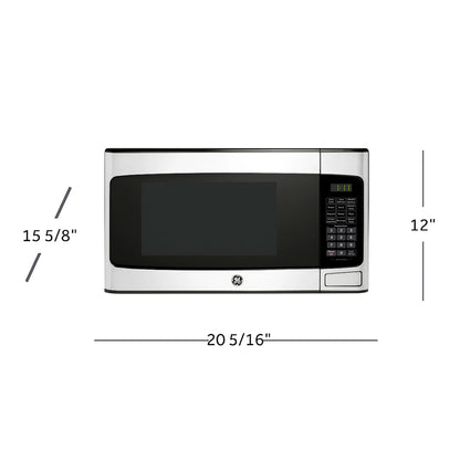 GE 1.1 Cu Ft Countertop Microwave Oven, 950W, Stainless Steel, One-Touch Cooking, Turntable, Auto Defrost, Child Lock, Model GCST11N1WSS