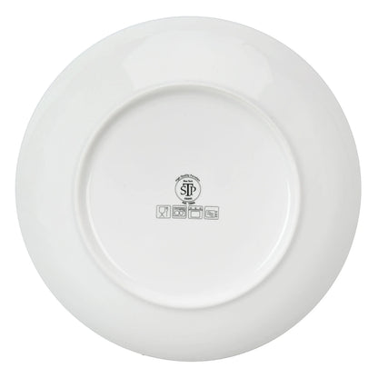 STP GOODS Melodie de Fleurs Bone China Dinnerware Set of 24 Service for 6 24-Piece Dish Set of Plates and Bowls, Blue Gold White