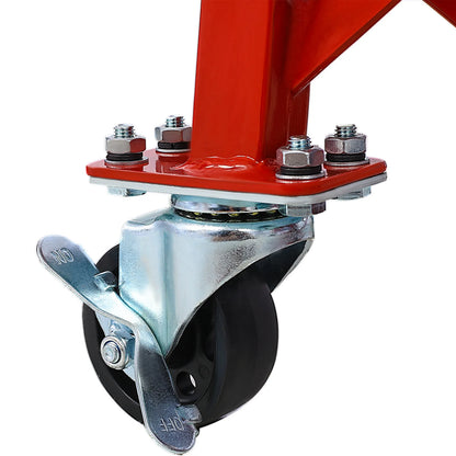 Kojooin Heavy Duty Hydraulic Motorcycle Lift Jack Table, Scissor Lift Stand Foot Operated ATV Dirt Bike Scissor Stand with 4 Wheels, Lifting Range 13.78-34.25 Inches